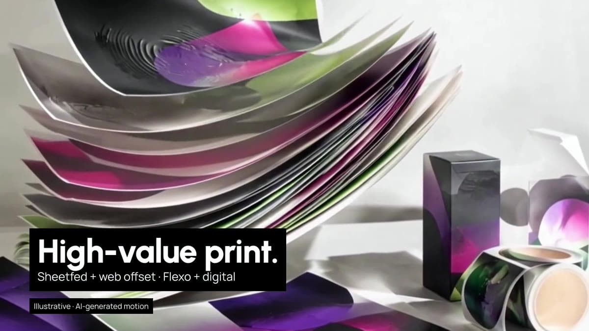 Illustrative printed sheets and premium packaging: High-value print